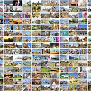 Travel Destinations All Over The World Wallpaper Mural