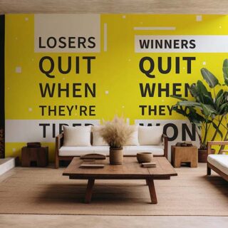 Winners And Losers Quote Wallpaper Mural