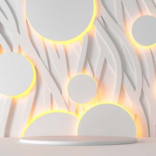 Modern White Gray Matte Pedestal Wallpaper Mural