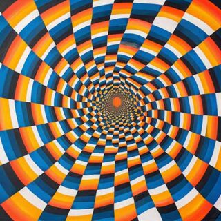 Abstract Retro Psychedelic Optical Illusion Wallpaper Mural