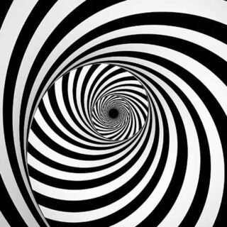 Optical Black and White Spinning Illusion Wallpaper Mural