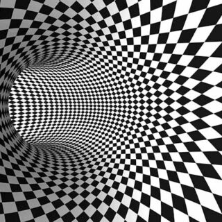 Optical Illusion Black and White Twisted Checker Wallpaper Mural