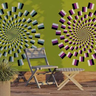 Optical Illusion Spiral With Halftone Effect Wallpaper Mural