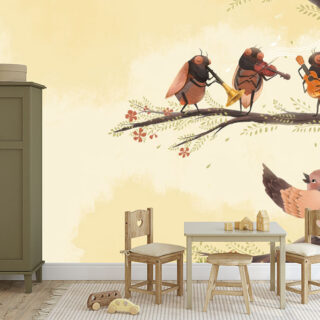 Sangeet, Natures Cute Musical Band Wallpaper Mural