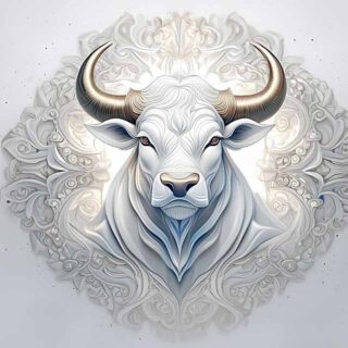 Elegant Bull Head Sculpture Wallpaper Mural