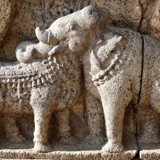 Optical Illusion Carving of Bull and Elephant Sculpture at Airavatesvara Temple