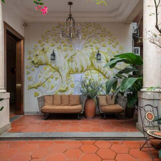 3D Tiger Stone Carving Wallpaper Mural