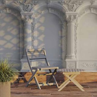 3D White Wall With Arched Niches Wallpaper Mural