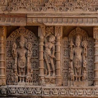 Bhagwan Vishnu Carved at Rani ki Vav Stepwell Wallpaper Mural