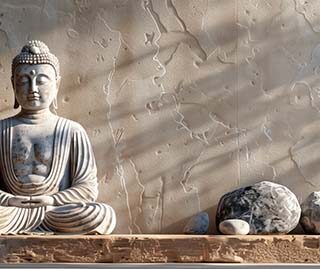 Buddha Meditating Sculpture Wall Mural