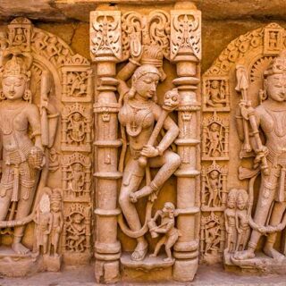 Intricate Design Sculptures At Stepwell Rani ki Vav Wallpaper Mural