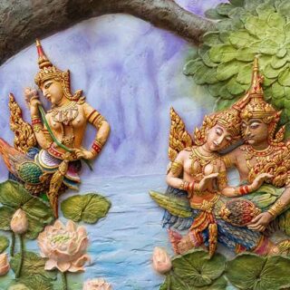 Thai Angels at Wat Bua Khwan Wall Art Wallpaper Mural