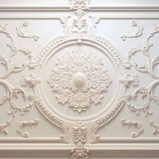 Vintage Floral Carving Frame Effect Wallpaper Mural