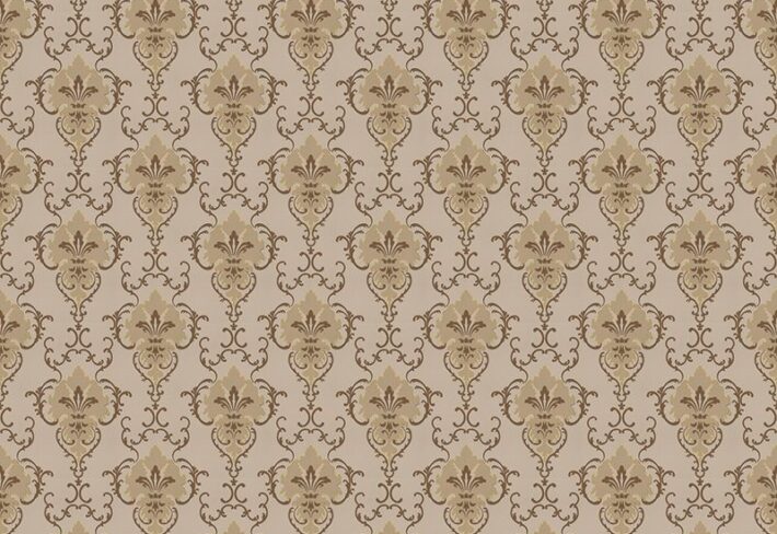 Caramel Classic Damask Wallpaper Mural, Customized