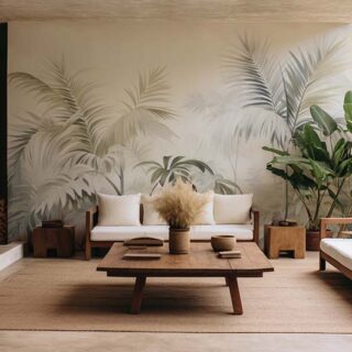 Green Foliage Tropical Palm Trees Wallpaper Mural