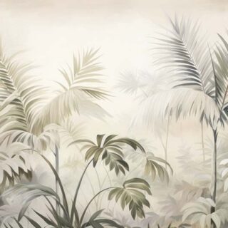 Green Foliage Tropical Palm Trees Wallpaper Mural