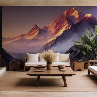 Shikhar, Foggy Mountain Peaks Wallpaper Mural