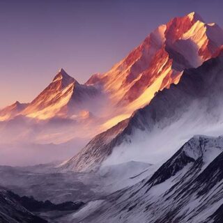 Shikhar, Foggy Mountain Peaks Wallpaper Mural