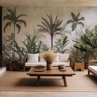 Tropical Foggy Forest Wallpaper Mural