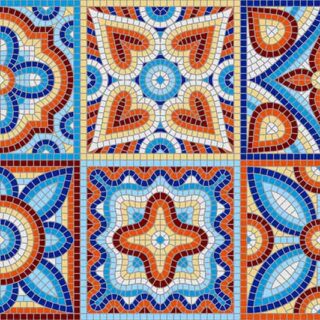 Ancient Mosaic Ceramic Tile Pattern Wallpaper Mural