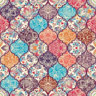 Colorful Turkish Style Patchwork Wallpaper Mural