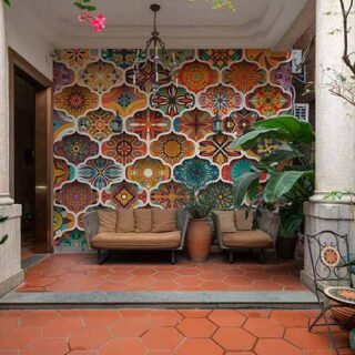 Ethnic Floral Mandala Mosaic Wallpaper Mural