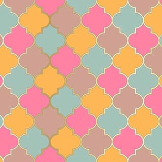 Moroccan Golden Grid Pattern Mural Wallpaper