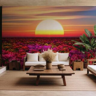 Bhanu, Floral Sunrise Wallpaper Mural