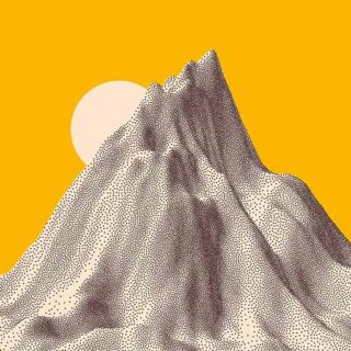 Oasis, 3D Mountain Peak Sunrise Wallpaper Mural