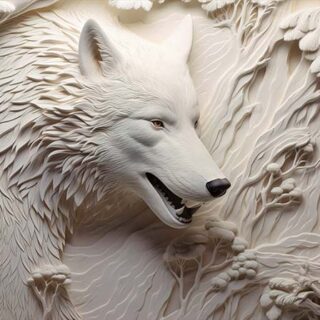 Alpha's Roar, 3D Relief Wolf Wallpaper Mural