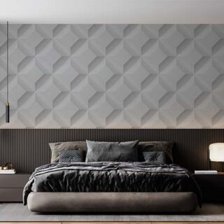 Chic Cubes, Elegant White Cube Boxes Pattern Wallpaper Mural