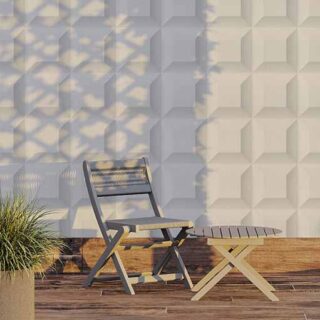 Ivory Geometry, Off-White Square Patterns Wallpaper Mural