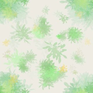 Verdant Whispers, Green Leaves On Off White Color Wallpaper Mural