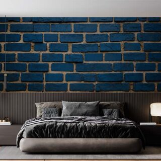 Blue Horizon Grunge Bricks Wallpaper Mural