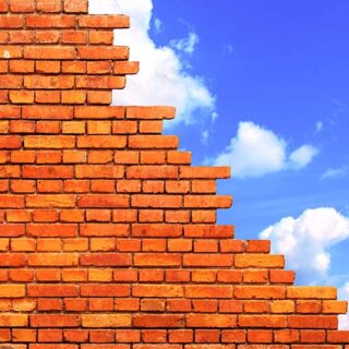 Half Brick and Serene Blue Sky Wallpaper Mural