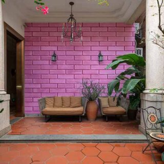 Blushing Brick Walls of Serenity Wallpaper Mural