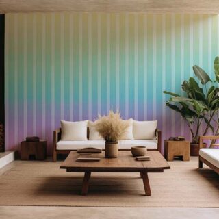 Striped Pastel Ombre Style Wallpaper Mural