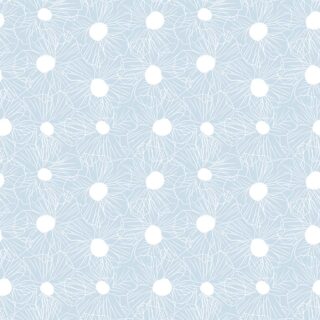 Aesthetic Pastel Sky Blue Floral Wallpaper Mural