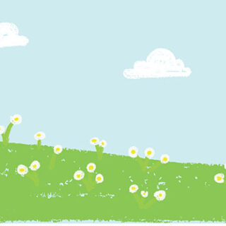 Pastel Wax Crayons Spring Meadow Wallpaper Mural