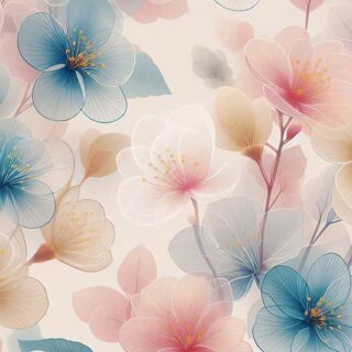 Pushpam, Pastel Translucent Flowers Wallpaper Mural