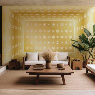 3D Effect Golden Snow Crystal Wallpaper Mural