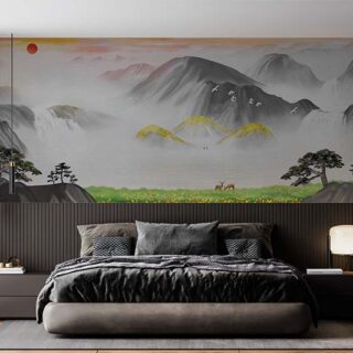Chinese Landscape Feng Shui Painting Wallpaper Mural