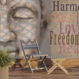 Feng Shui Buddha Peaceful Awakening Wallpaper Mural