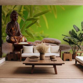Feng Shui Buddha's Peaceful Aura Mural Wallpaper