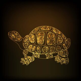 Feng Shui Chinese Symbol of Wealth Golden Tortoise Wallpaper Mural