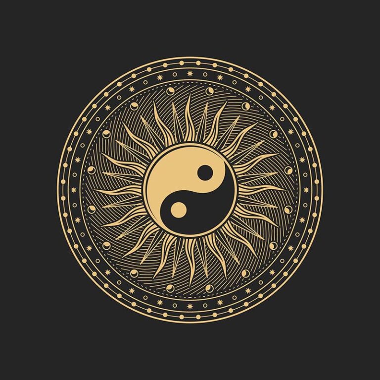 Feng Shui Sun and Moon Yin Yang Art Wallpaper Mural for Growth ...