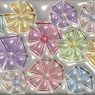 3D Puffy Bubble Geometric Flowers Wallpaper Mural