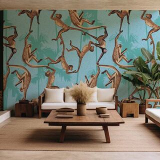 Bandar, Realistic Gymnast Monkey Wallpaper Mural