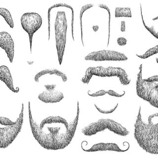 Beard and Moustache Styles Wallpaper Mural
