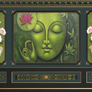 Classic Moulding Effect Budha Wallpaper Mural